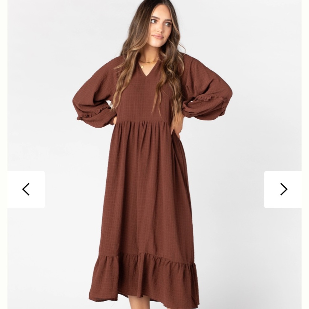NWT Called To Surf MIDI Seasons Mahogany Dress